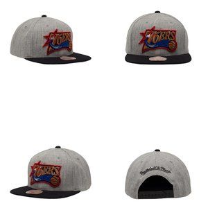 Mitchell & Ness Philadelphia 76ers Under Pop Snapback Hat Gray /  Lavender UV